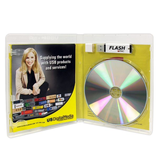 Flash Pac® Case USB Flash Drive + Disc Super Clear w/Logo