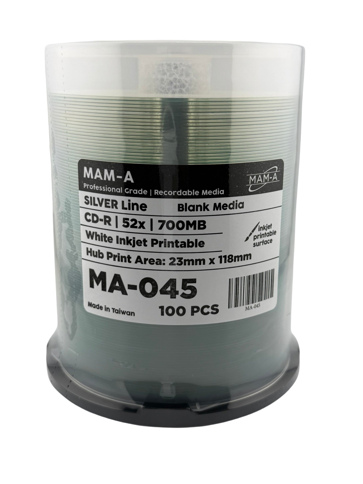 MAM-A Silver Line 52x White Inkjet CD-R (MA-045)