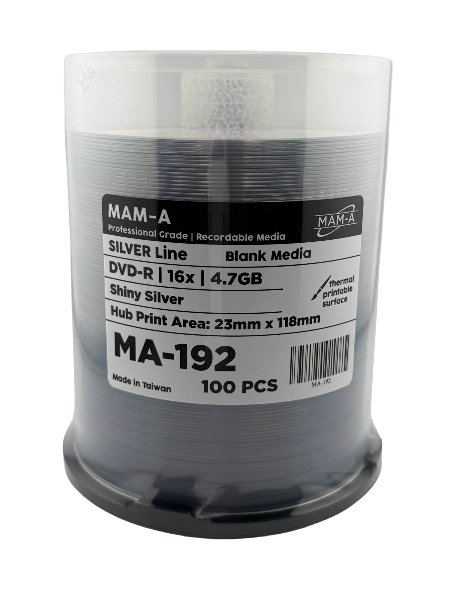 MAM-A Silver Line 16x Shiny Silver Thermal DVD-R (MA-192)