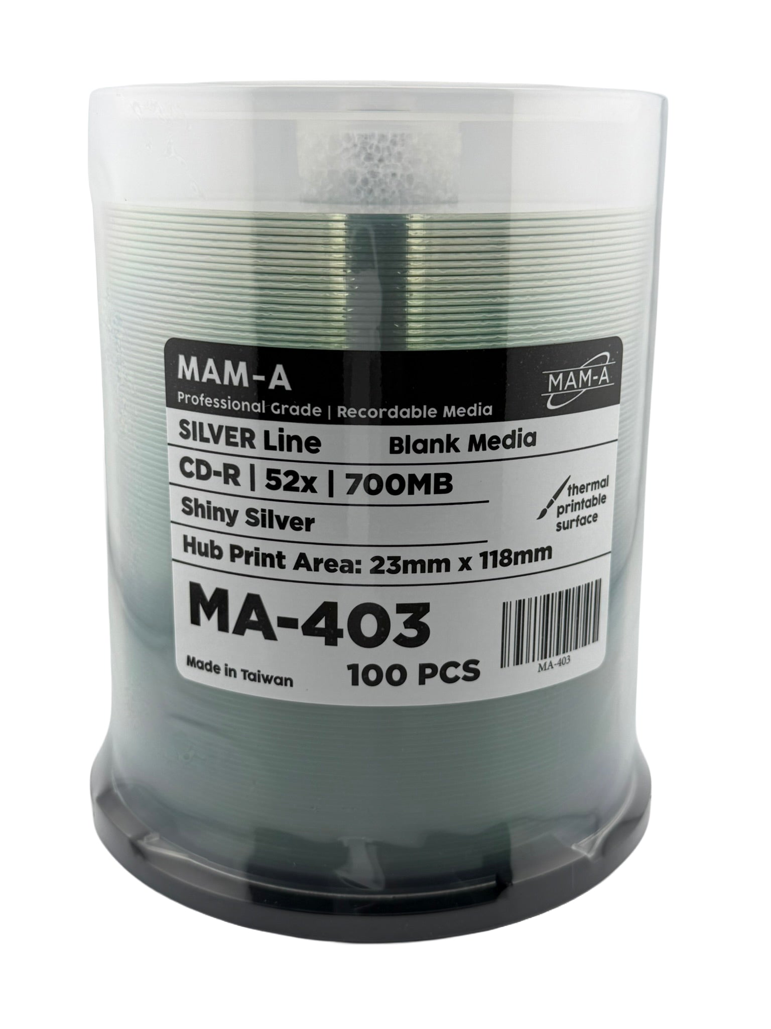 MAM-A Silver Line 52X Shiny Silver CD-R (MA-403)