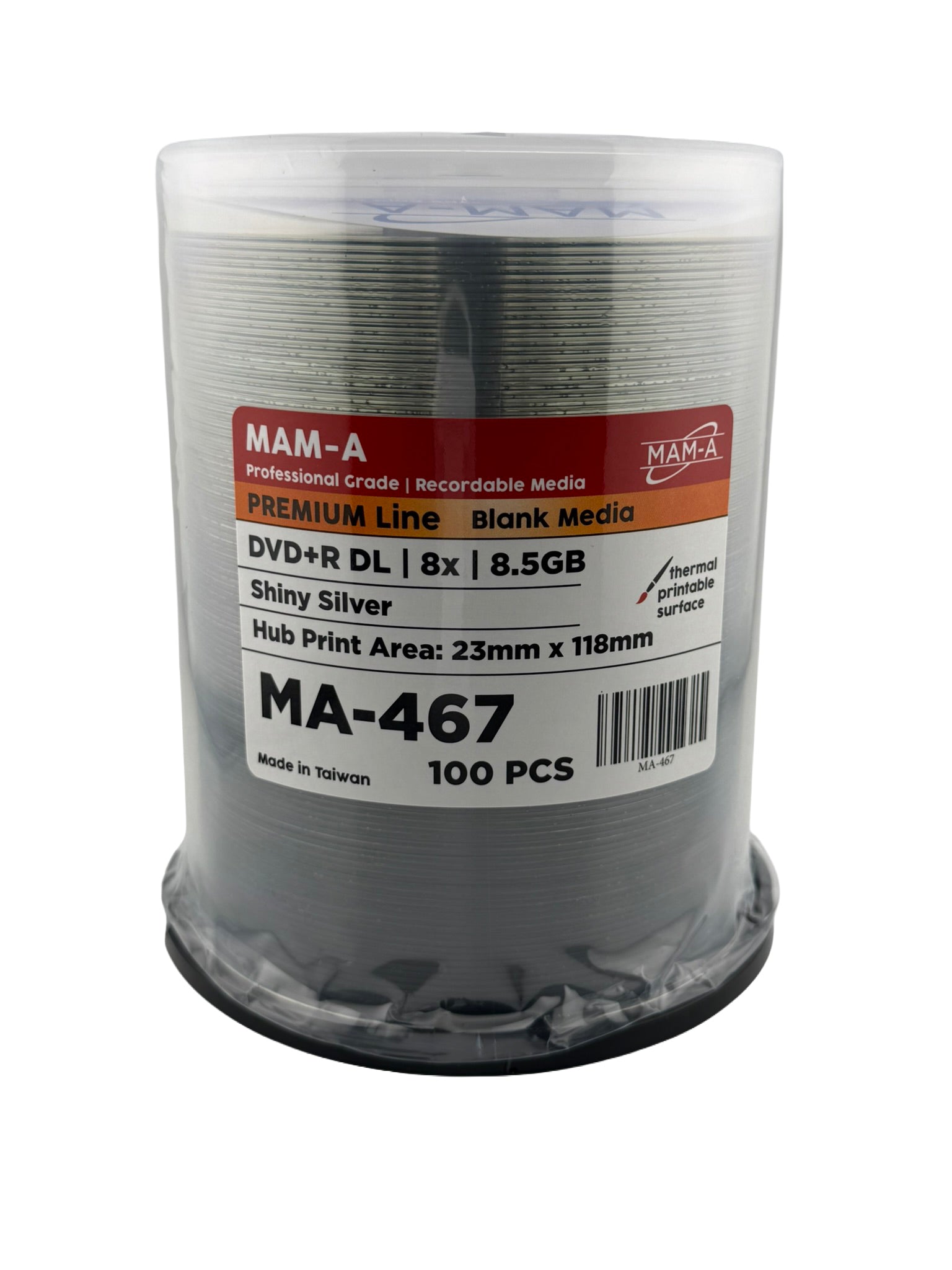 MAM-A Premium Dual Layer 8x Shiny Silver DVD+R DL (MA-467)