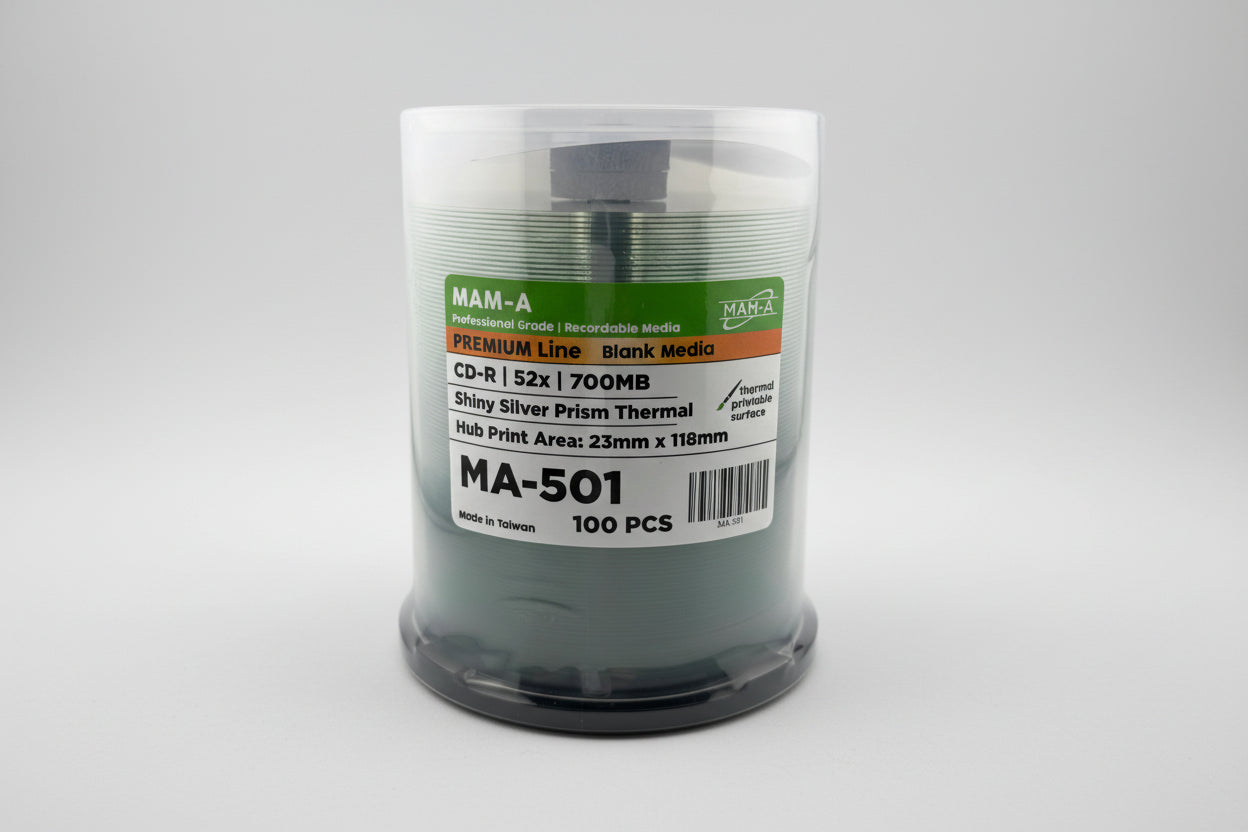 MAM-A Premium 52x Shiny Silver Prism Thermal CD-R (MA-501)