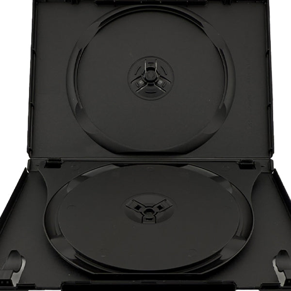 Double DVD Boxes with Swing Tray and Clip | Holds 2 Discs (100 Pack)