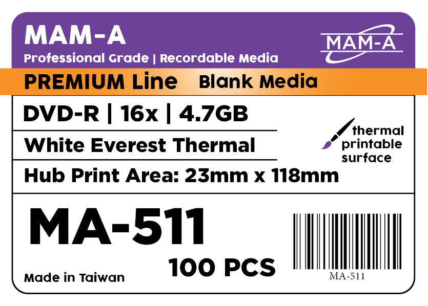 MAM-A Premium 16x White Everest Thermal DVD-R (MA-511)