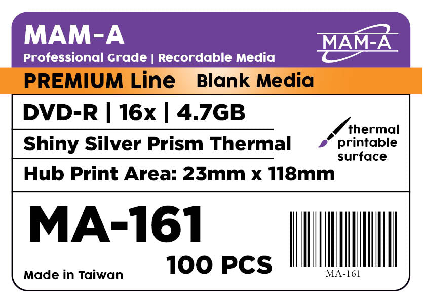 MAM-A Premium 16x Shiny Silver Prism Thermal DVD-R (MA-161)