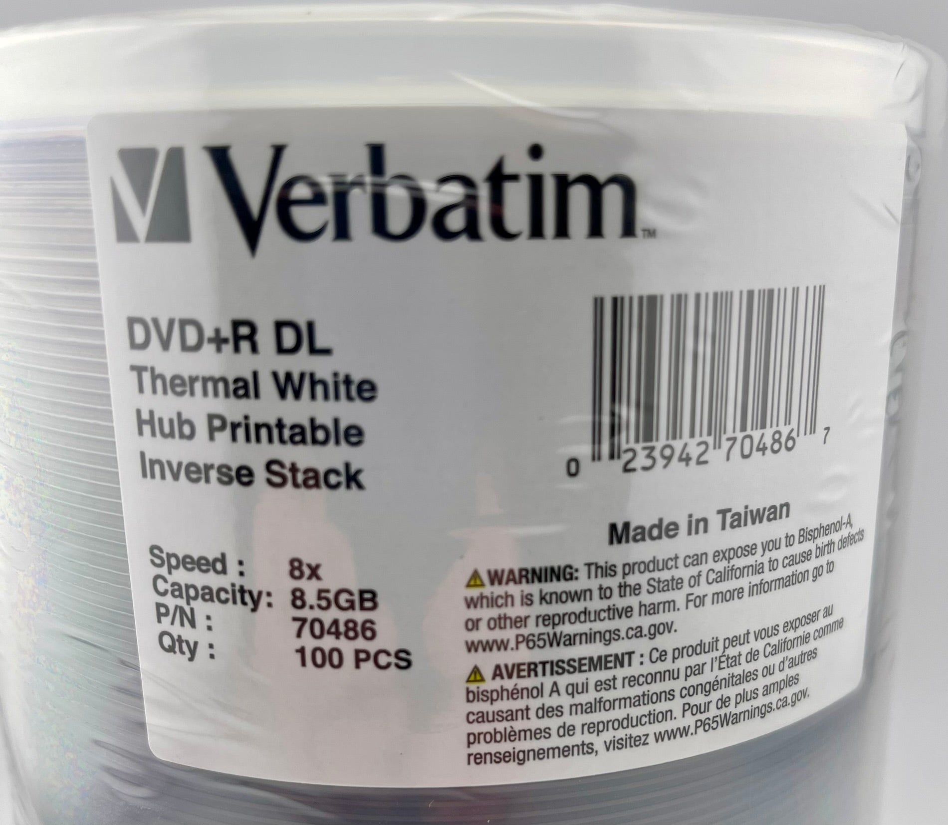 Verbatim 8x DVD+R DL White Thermal 8.5GB | 99-70486