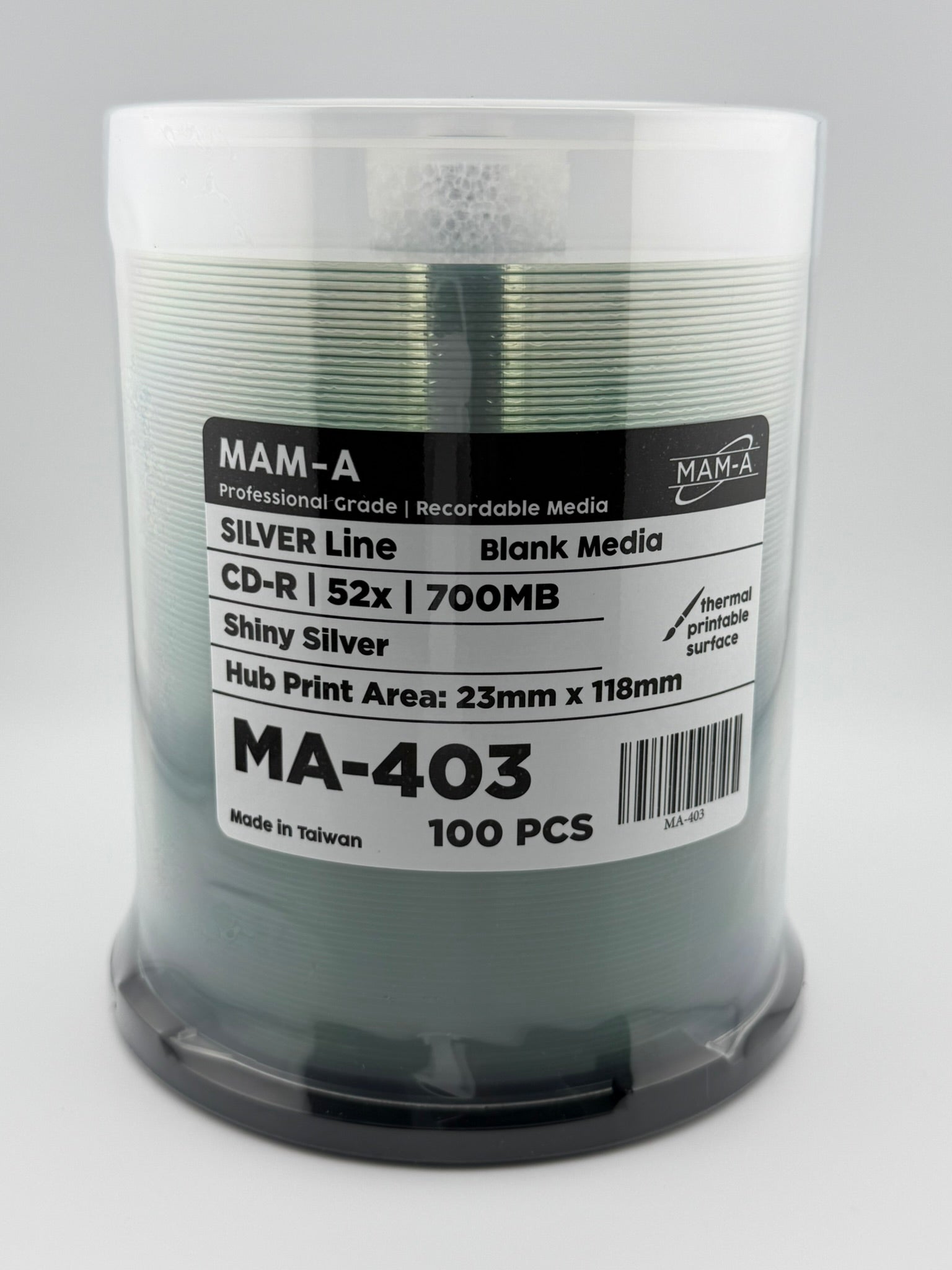 MAM-A Silver Line 52X Shiny Silver CD-R (MA-403)