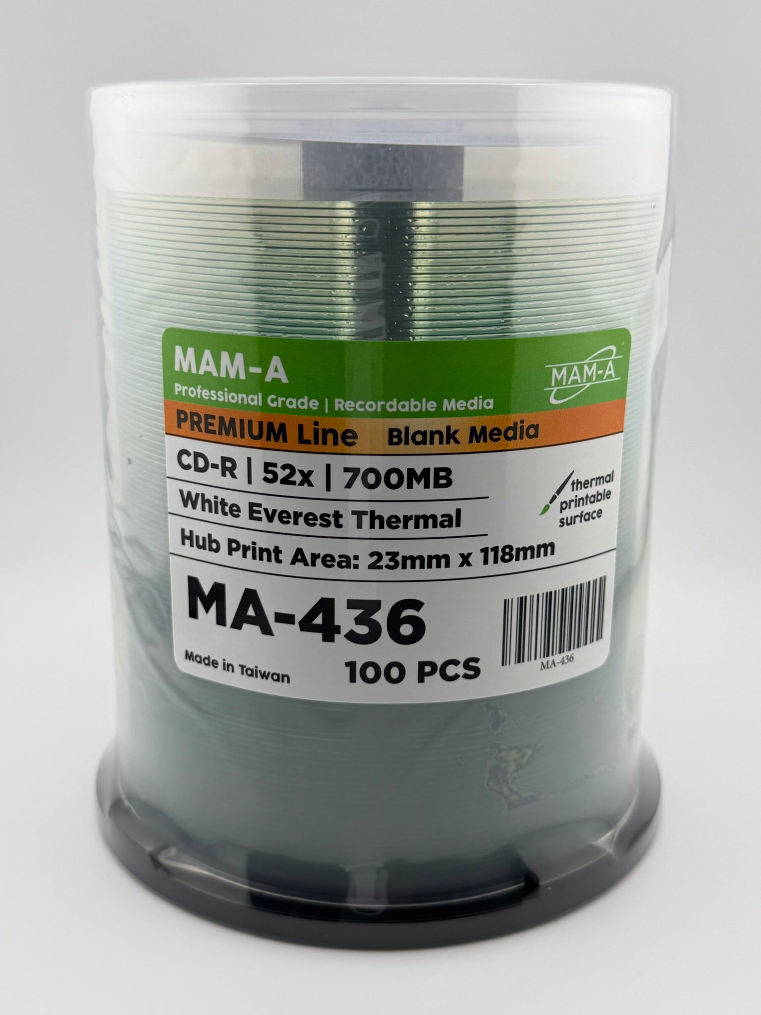 MAM-A Premium 52x White Everest Thermal CD-R (MA-436)