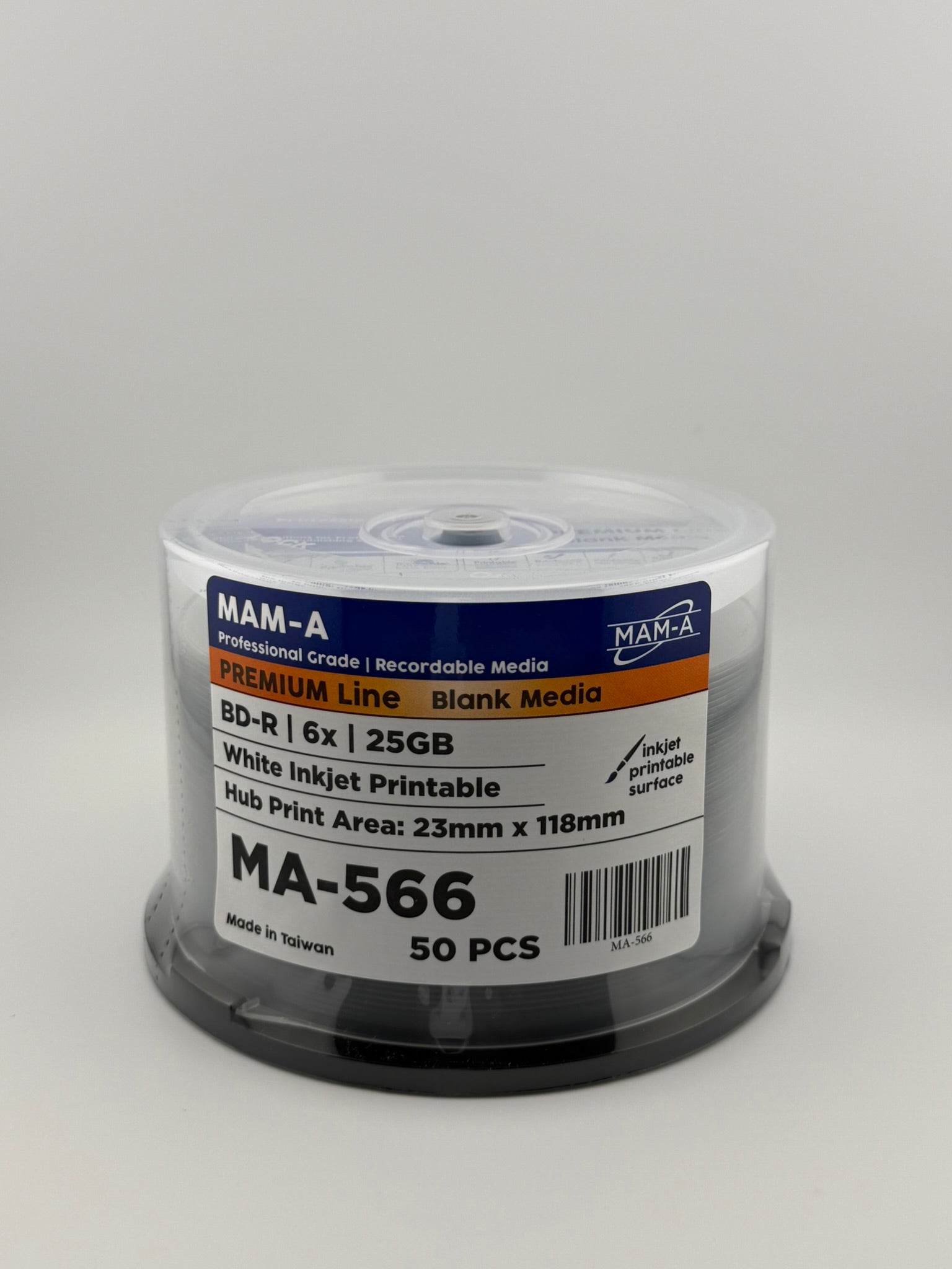 MAM-A Premium Blu-Ray 6x White Inkjet BD-R (MA-566)