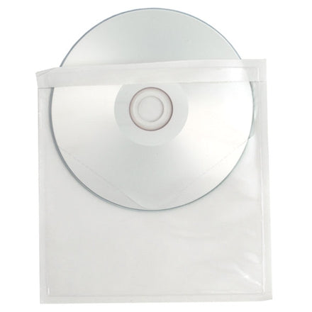 CD DVD Disc Clear Vinyl Sleeve with Adhesive Back (Case of 1000)