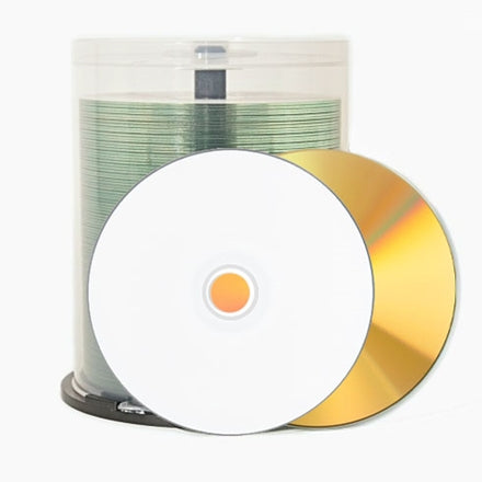 Gold CD-R - 700mb White Inkjet hub 43816 100 Pack (Spindle)