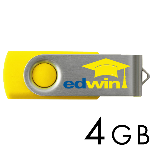 Printed USB 2.0 Flash Drives 4GB (Revolution Swivel)