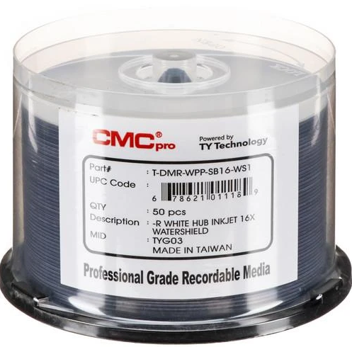 CMC Taiyo Yuden 16x Inkjet Watershield DVD-Rs (CASE OF 600)