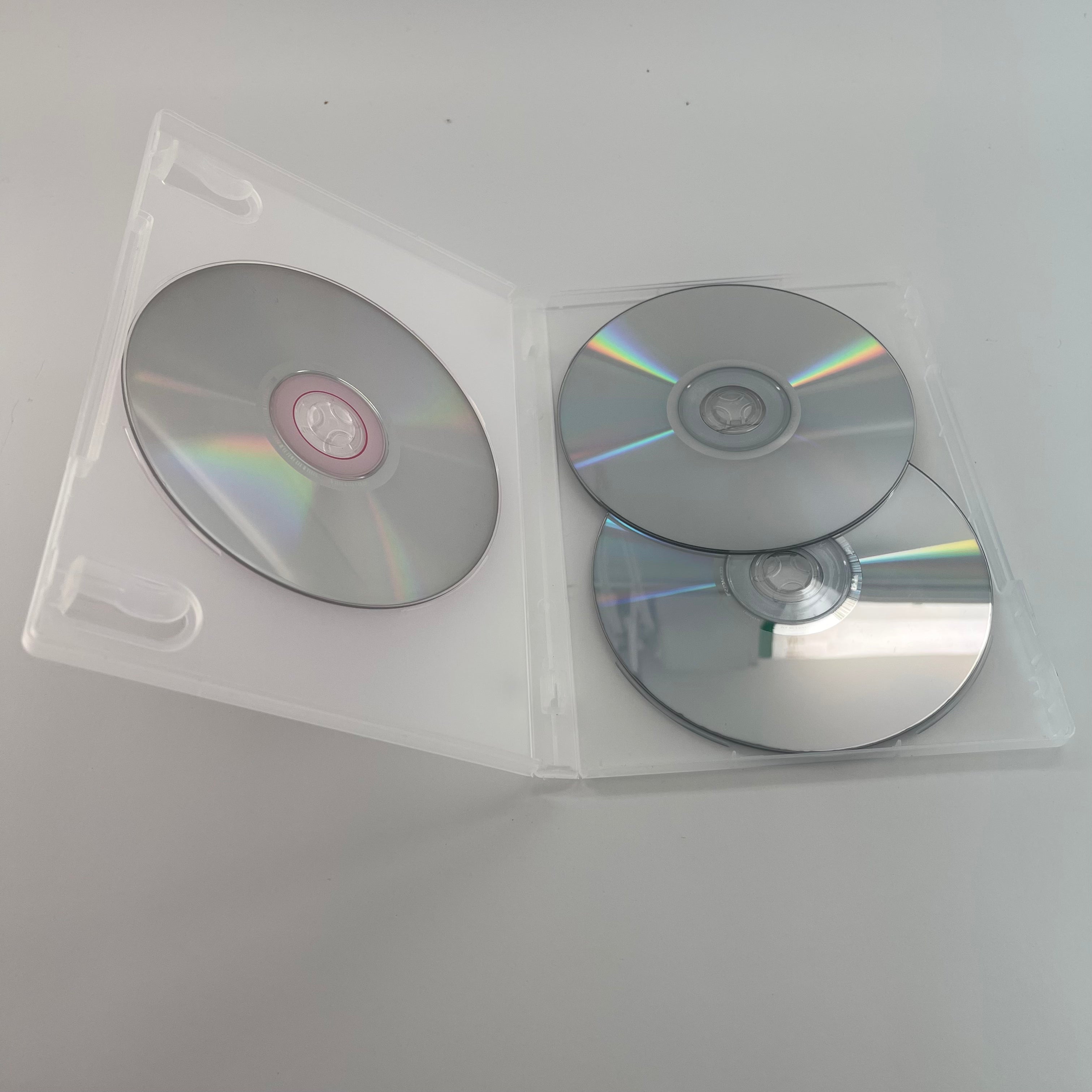 3 Disc Frosted Clear DVD Box w/Overlap with Booklet Clips