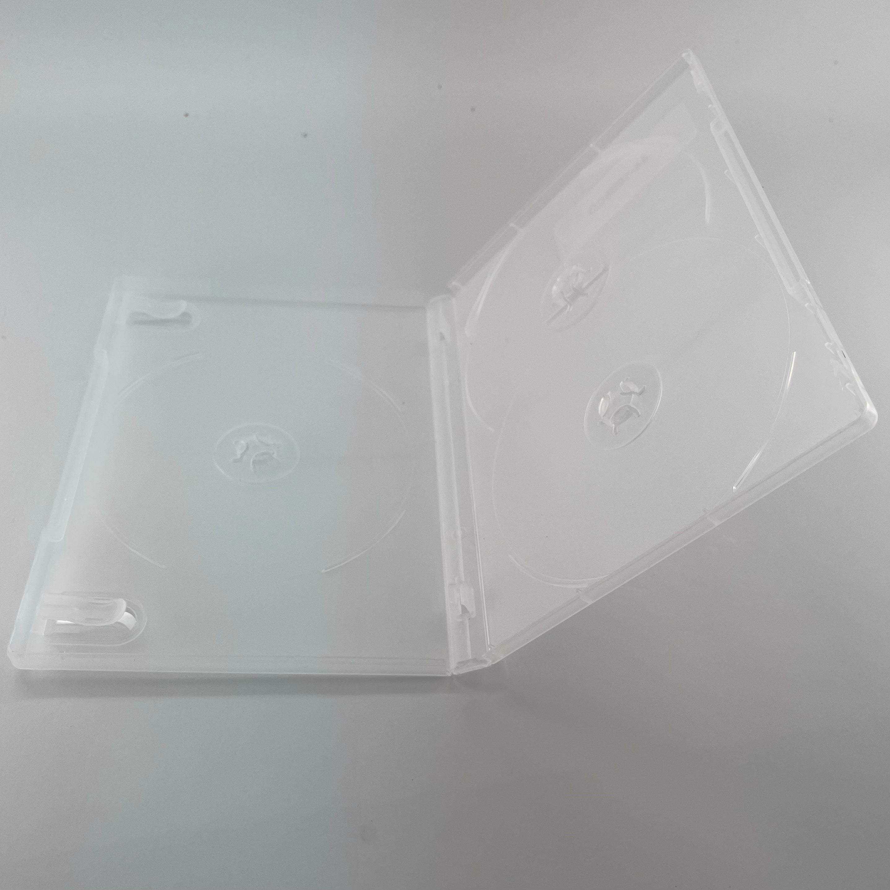 3 Disc Frosted Clear DVD Box w/Overlap with Booklet Clips (100 Pack)