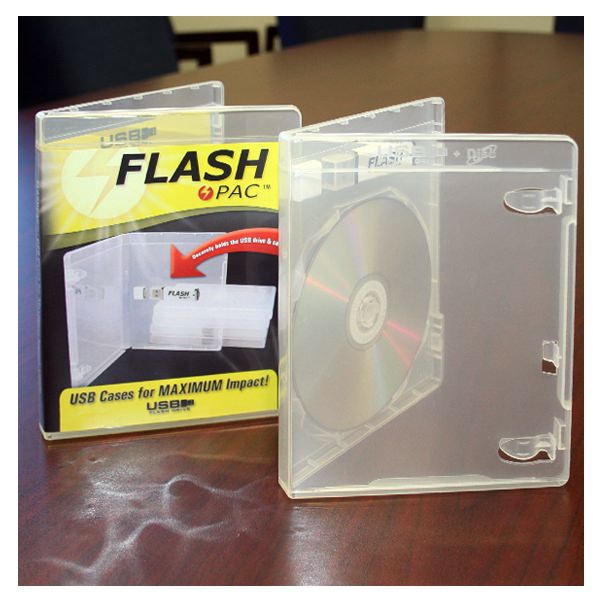 Flash Pac® Case USB Flash Drive + Disc Super Clear w/Logo