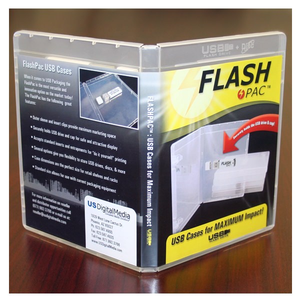 Flash Pac® Case USB Flash Drive + Disc Super Clear w/Logo
