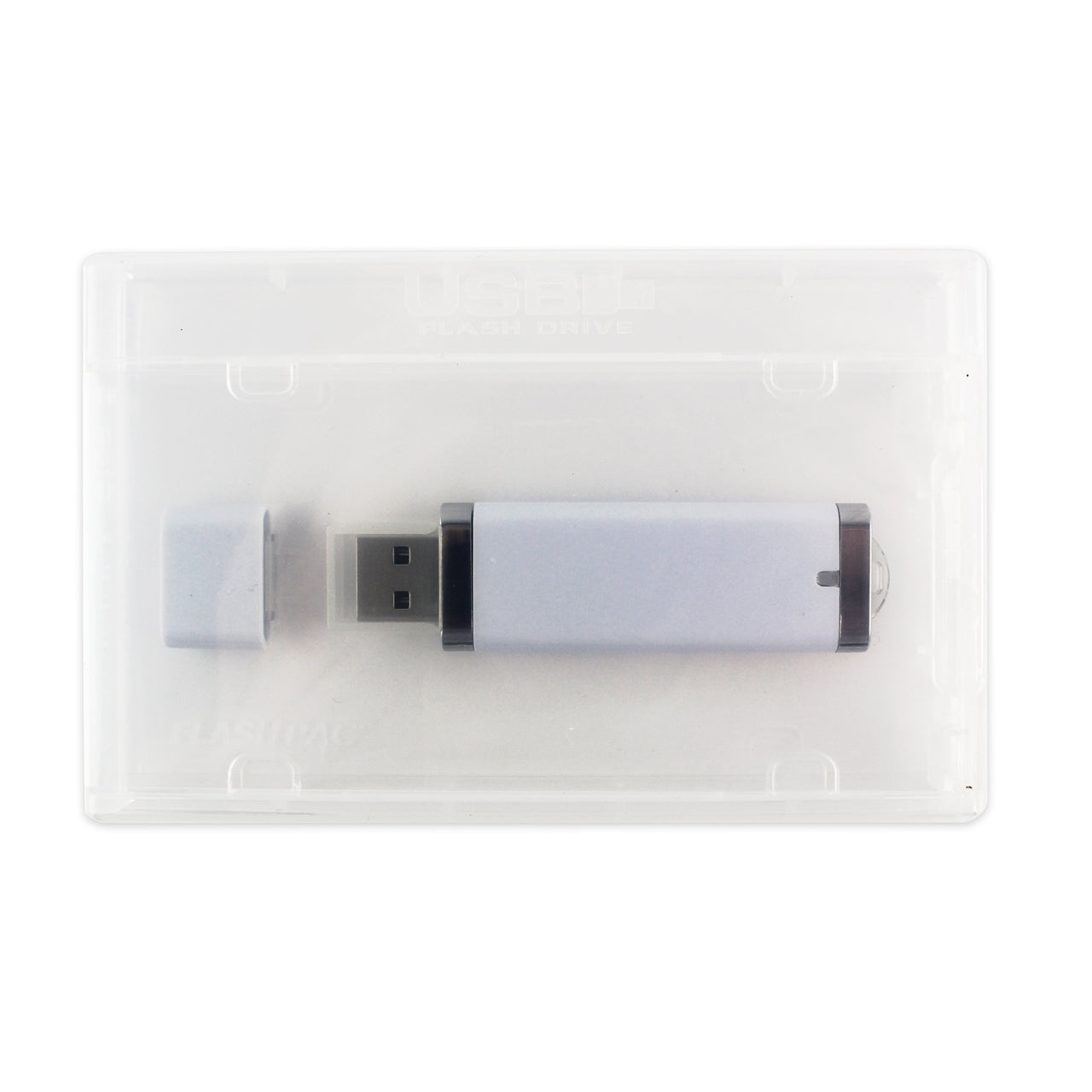 Mini Flash Pac® USB Flash Drive Case Super Clear with Logo (100 Pack)