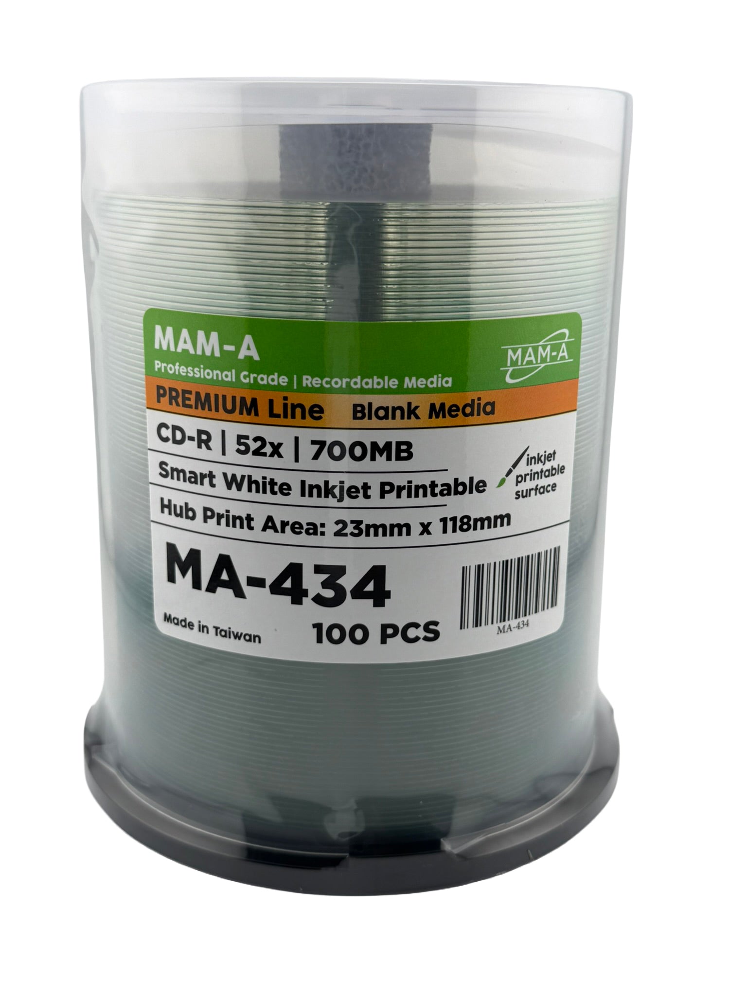 MAM-A Premium 52x Smart-White Inkjet CD-R (MA-434)