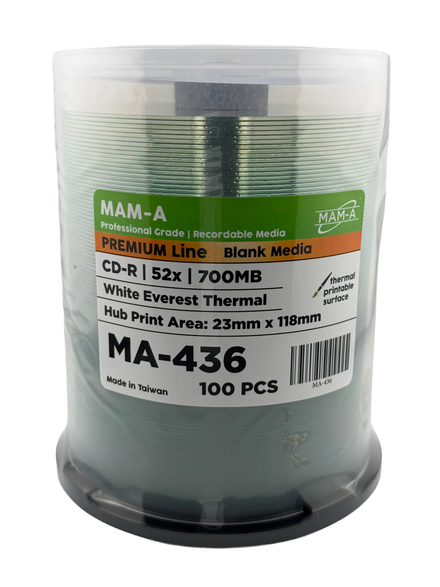 MAM-A Premium 52x White Everest Thermal CD-R (MA-436)