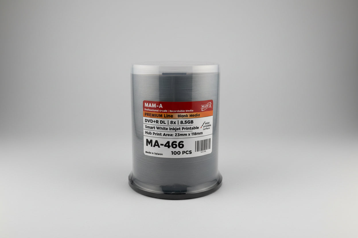 MAM-A Premium Dual Layer 8x Smart-White Inkjet DVD+R DL (MA-466)