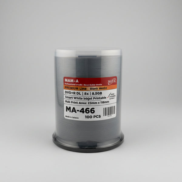 MAM-A Premium Dual Layer 8x Smart-White Inkjet DVD+R DL (MA-466)
