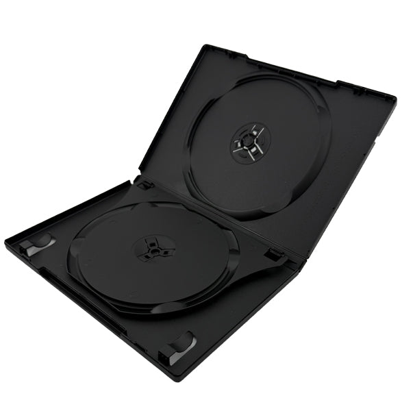 Double DVD Boxes with Swing Tray and Clip | Holds 2 Discs (100 Pack)