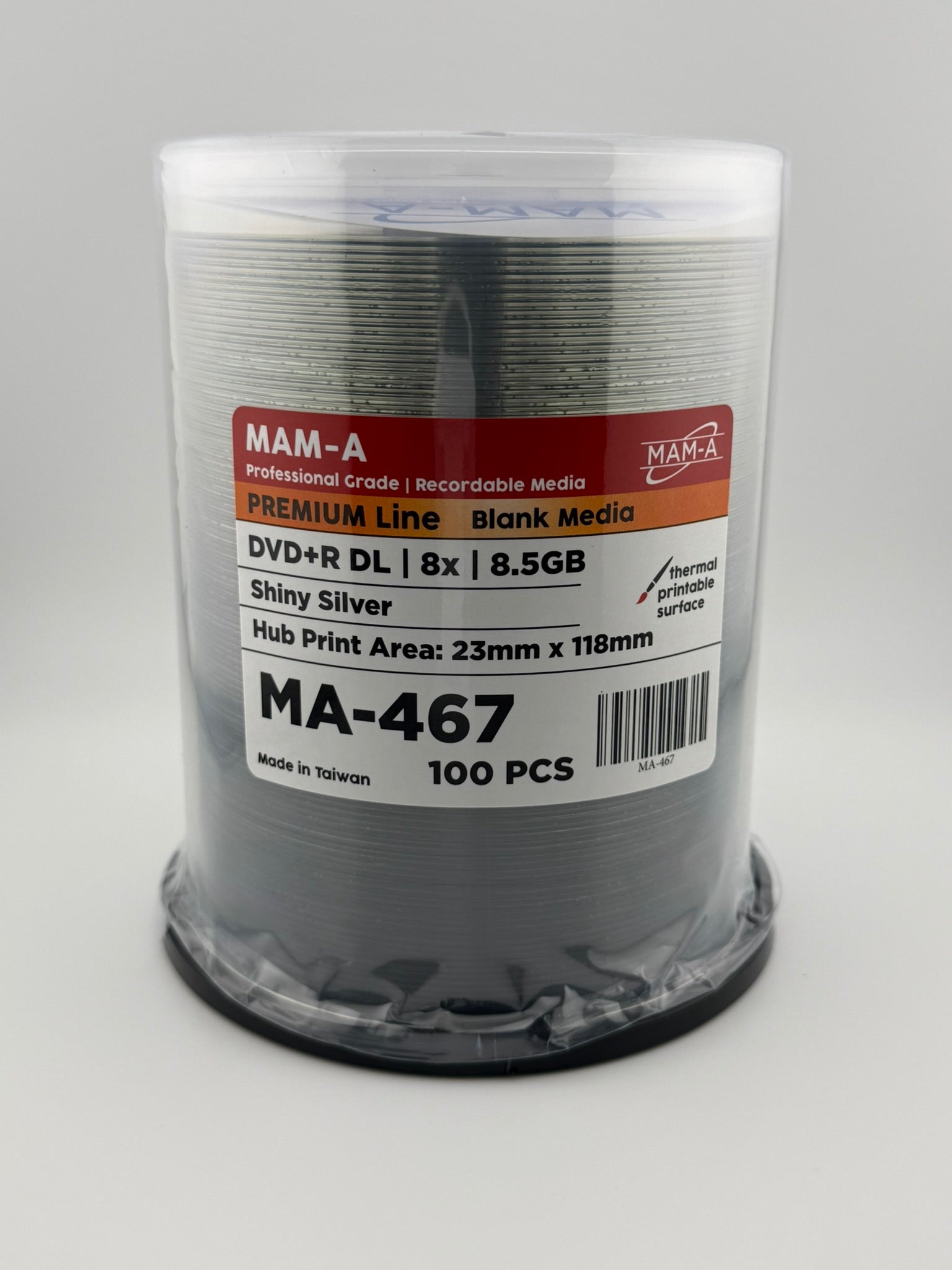 MAM-A Premium Dual Layer 8x Shiny Silver DVD+R DL (MA-467)