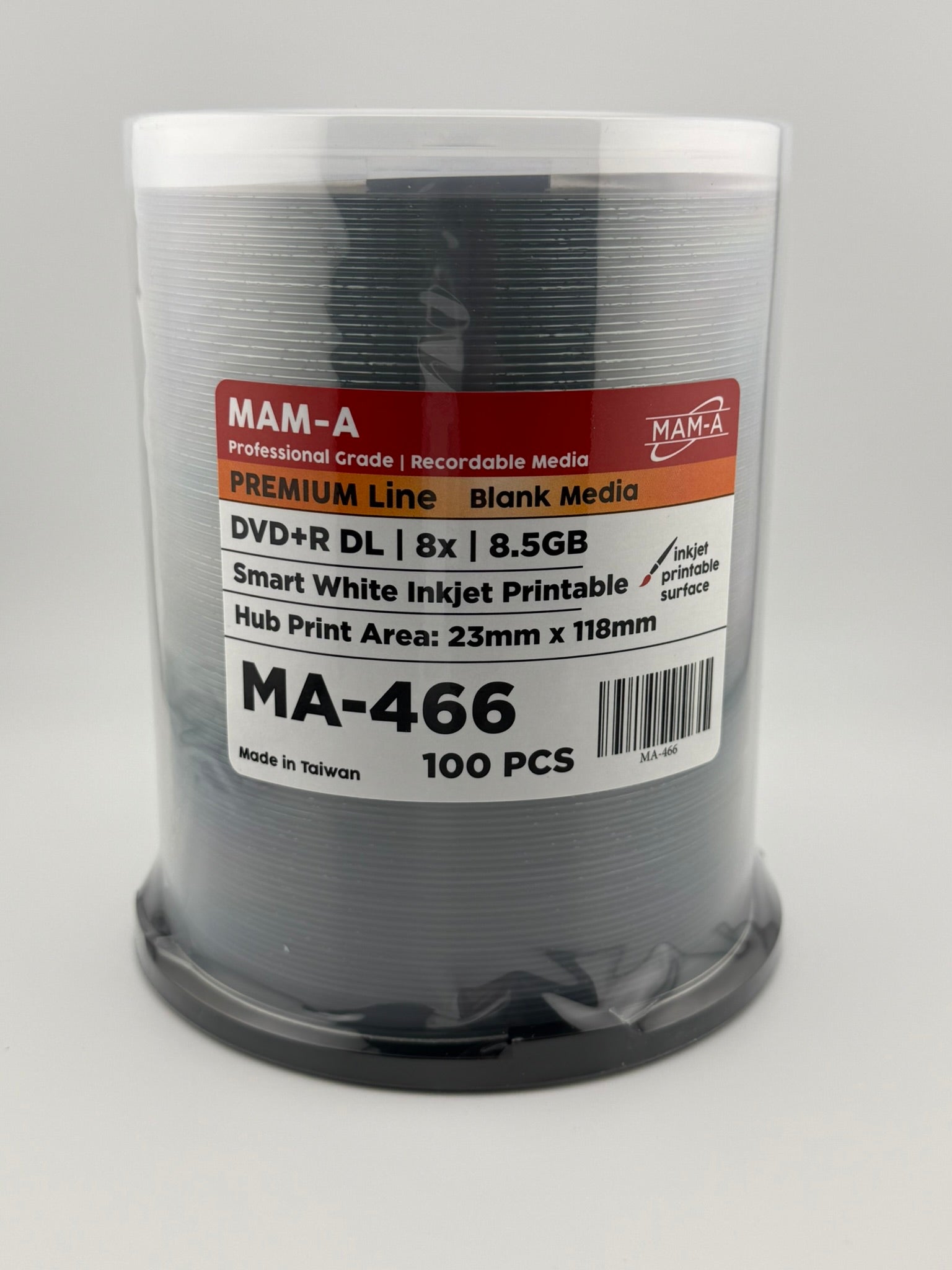 MAM-A Premium Dual Layer 8x Smart-White Inkjet DVD+R DL (MA-466)