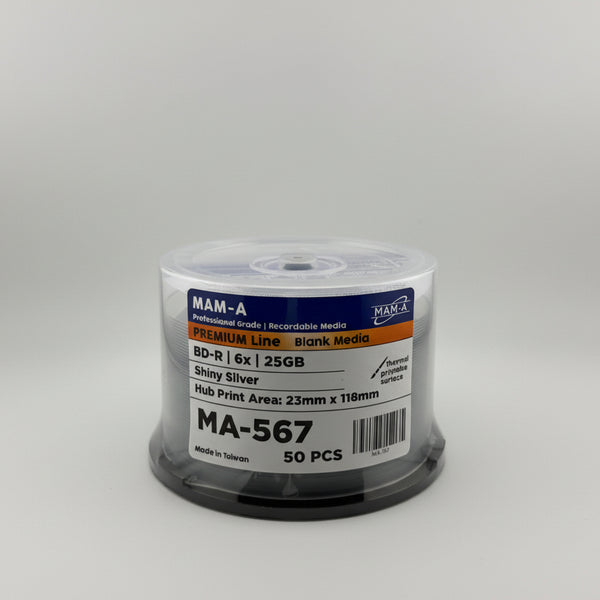 MAM-A Premium Blu-Ray 6x Shiny Silver BD-R (MA-567)