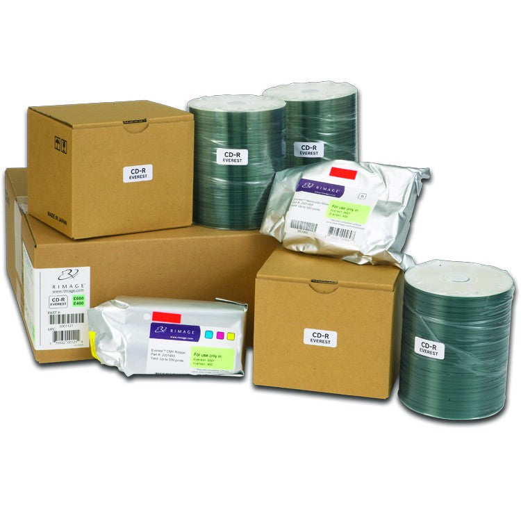 Rimage Everest 400/600 CD-R Media Kit - 1,000 CDs (White Top, Diamond Dye), 2 CMY Ribbons, 2 Retransfer Rolls
