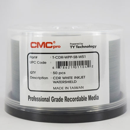 CMC Taiyo Yuden 52x Watershield Inkjet CD-Rs (CASE OF 600)