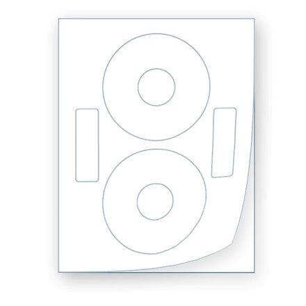 Disc Labels, White Inkjet and Laser 2 Up (2 Pack 400 Labels)
