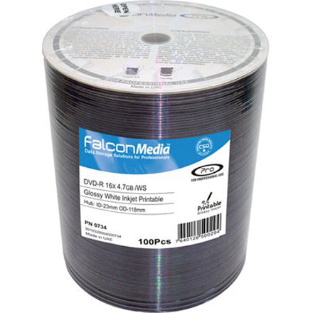 Falcon Media Premium 16x Glossy White Inkjet DVD-R (600 Pack)